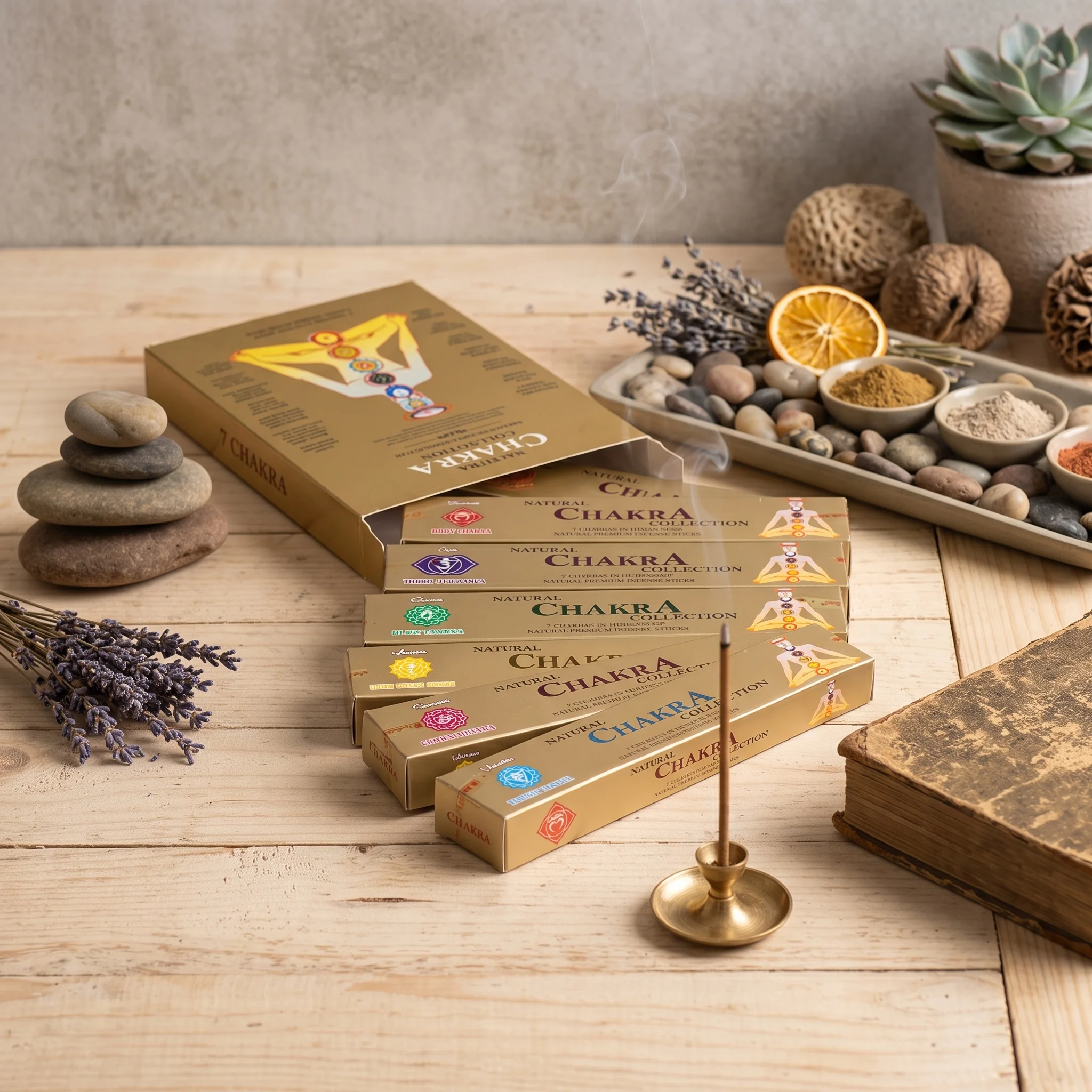 Natural Chakra Collection – 7 Çakra Doğal Çubuk Tütsü Seti