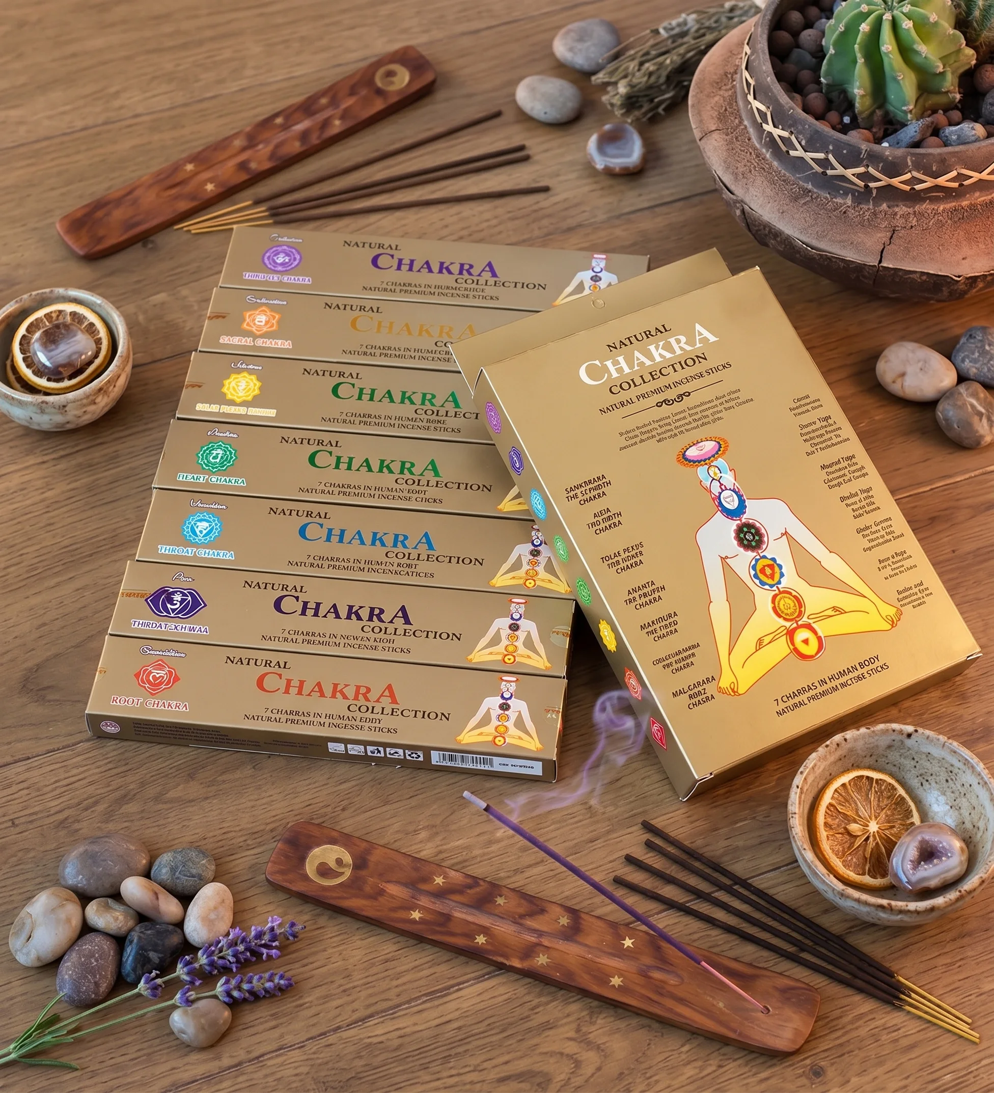 Natural Chakra Collection – 7 Çakra Doğal Çubuk Tütsü Seti