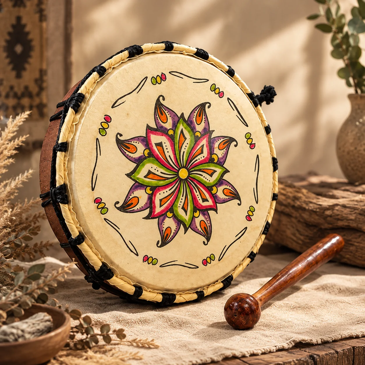Şaman Davulu Ritüel ve Meditasyon Davulu 22 cm